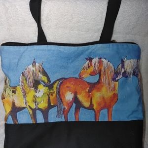 Handmade horse tote bag